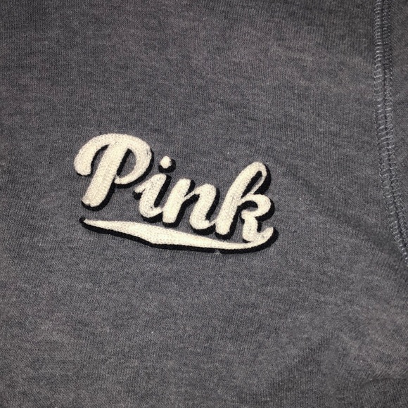 Pink Victoria Secert grey zip up sweater - Picture 3 of 4